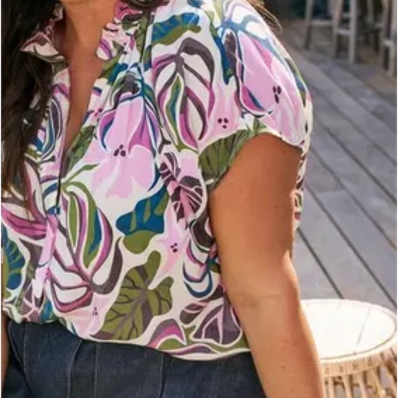 Torrid Women's Blouse with Ruffle Trim - Picture 3 of 6